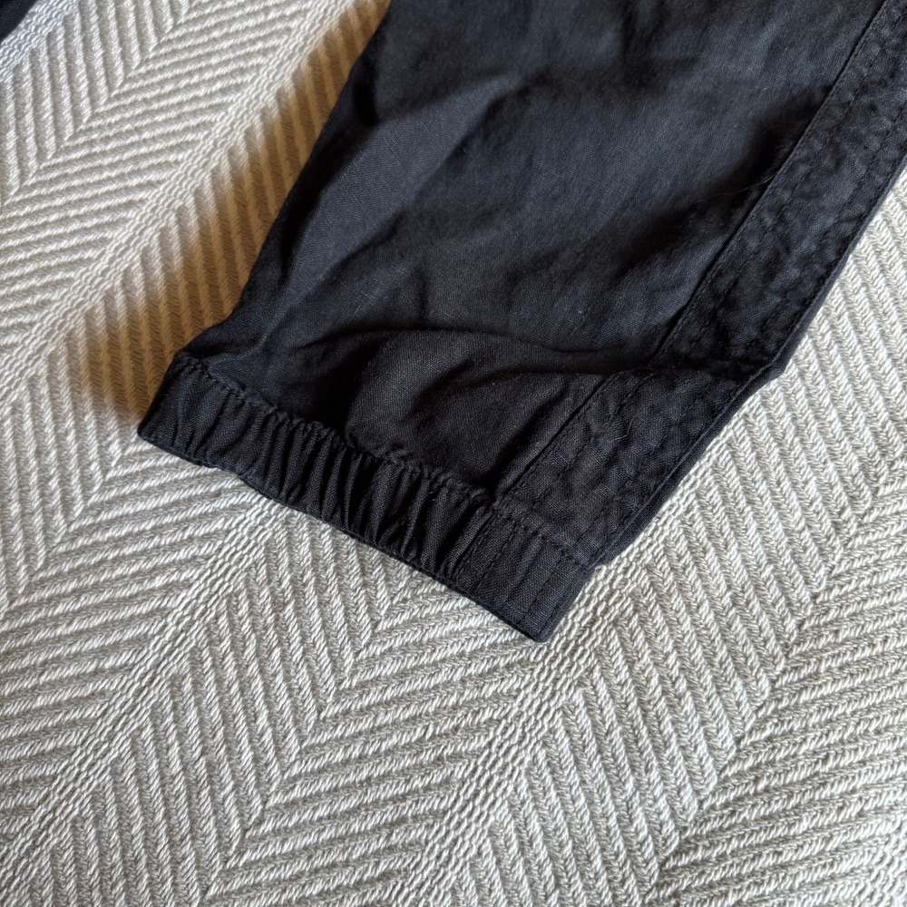 Athleta Cabo Linen Jogger Pants Black Drawstring Elastic Waist Zip Pockets 6 - Picture 4 of 10